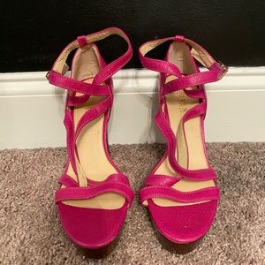 Ralph Lauren pink strap heels